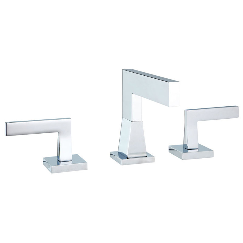 Crisp Widespread Faucet Bathroom Faucet with Drain, Polished Chrome