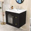 Meuble-lavabo mural avec lavabo et armoire peu encombrante avec porte vitrée-828906156
