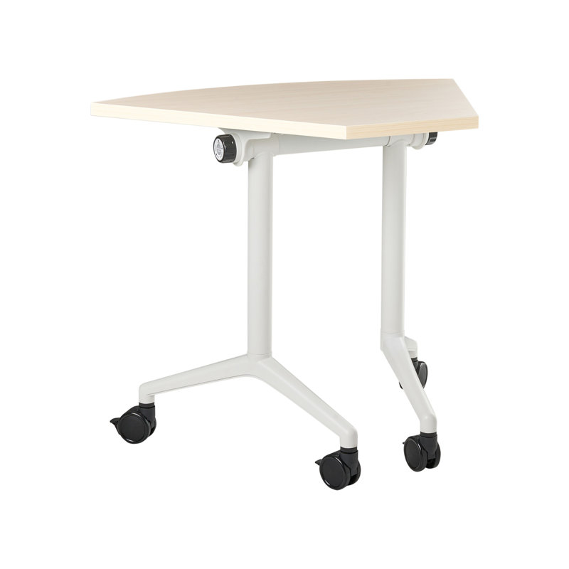 Abbondio Foldable and Modular Steel Standing Desk, Light Brown/White
