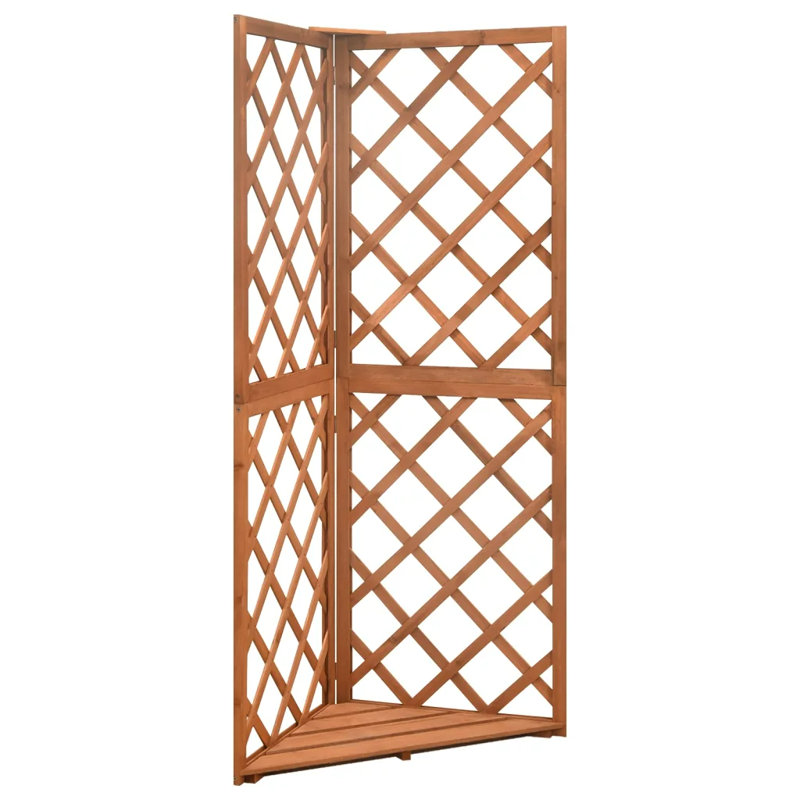 Jetties 145cm H x 76cm W Wood Folding Trellis, Brown
