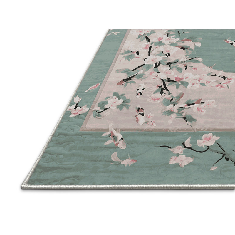 Tapis vert soyeux et moelleux, Carré 8 pi
