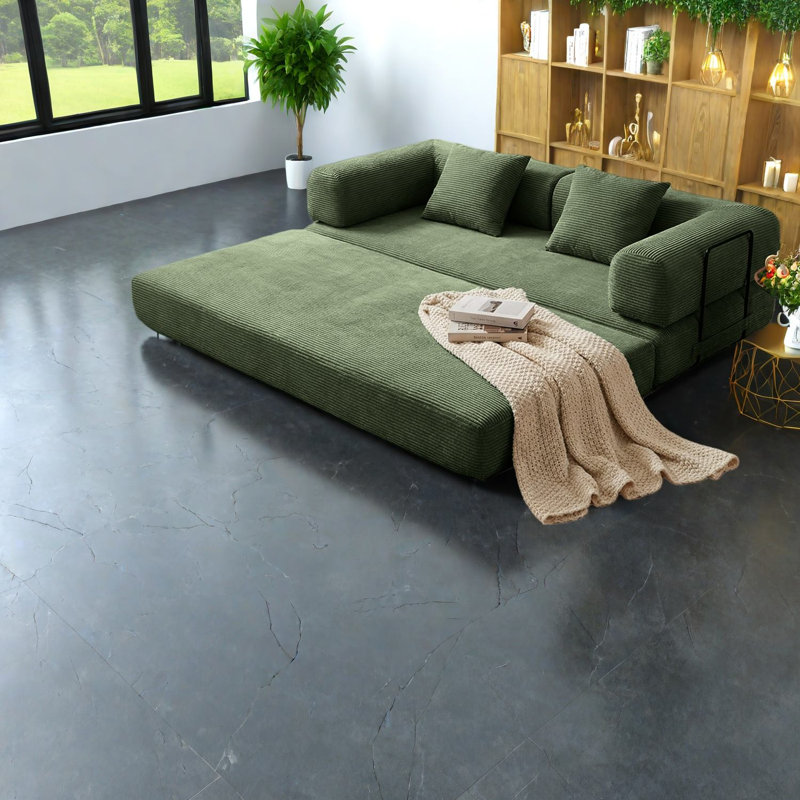 Compression Convertible Sofas, Foam Corduroy Modern Sleeper For Home
