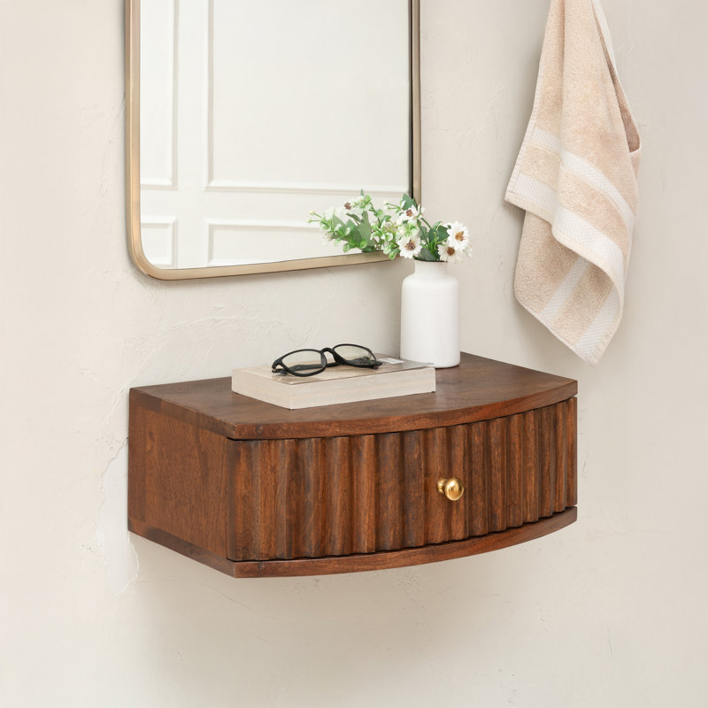 Tablettes murales en bois massif Emblyn
