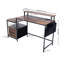 Metal Base Computer Desk with Power Outlet