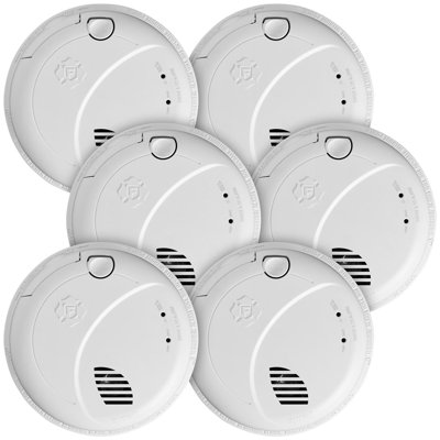 BRK Hard-Wired w/Battery Back-Up Photoelectric Smoke and Carbon Monoxide Detector w/Voice 6 pk -  1046780