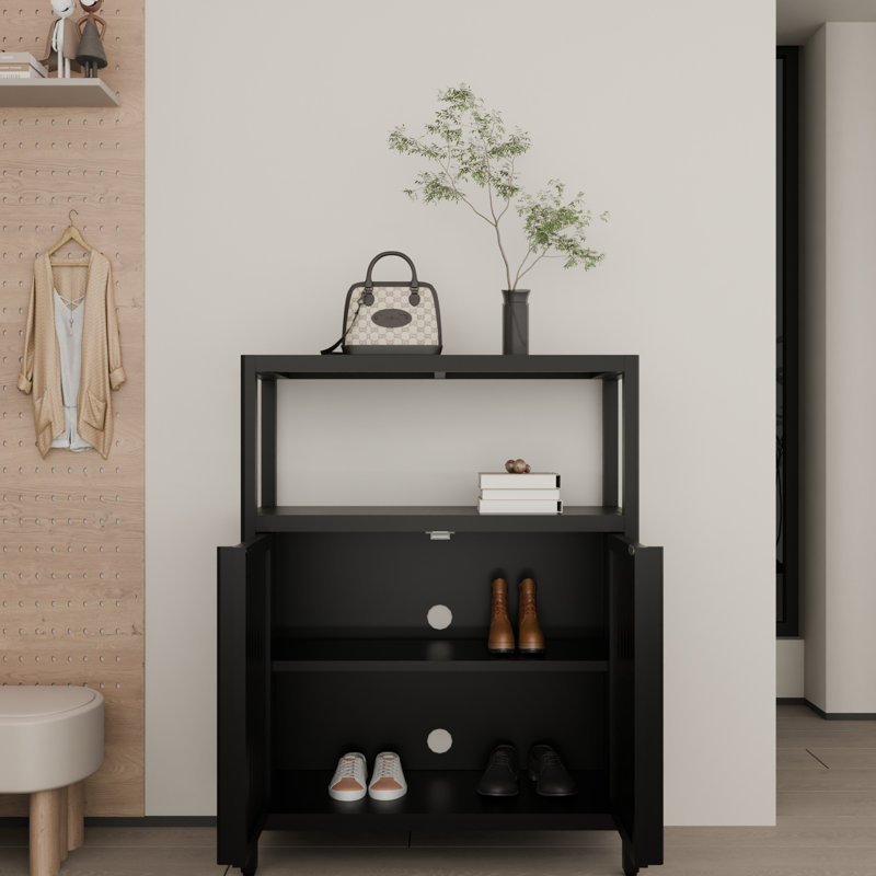 Armoire noire pour salle de bain et salon, présentoir de rangement multifonctionnel, surface lisse