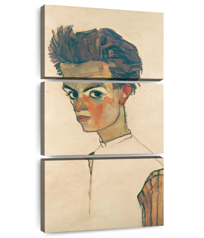 Autoportrait avec une chemise rayée, H 32 po x l 15 po