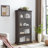 Retro Versatile 4 Tier Glass Display Cabinet With Flip Up Glass Doors And Ample Storage Space-1329284422