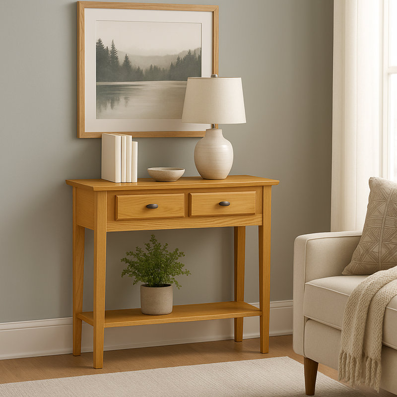 Solid + Manufactured Wood Hall Console Table, Desert Sand