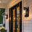 1-Light Outdoor Wall Sconce, Dark Bronze, Clear Seeded Glass Shade