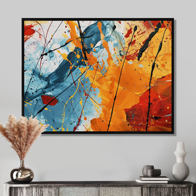 Splash, peinture colorée rétro, grunge, art mural abstrait, salon