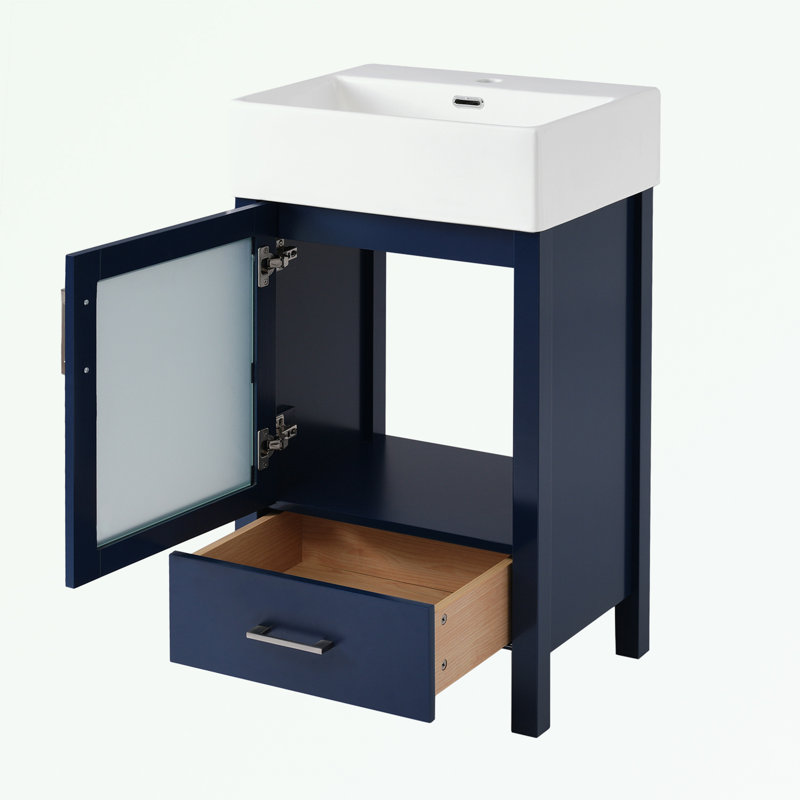 Armoire de salle de bain Veradi, Bleu