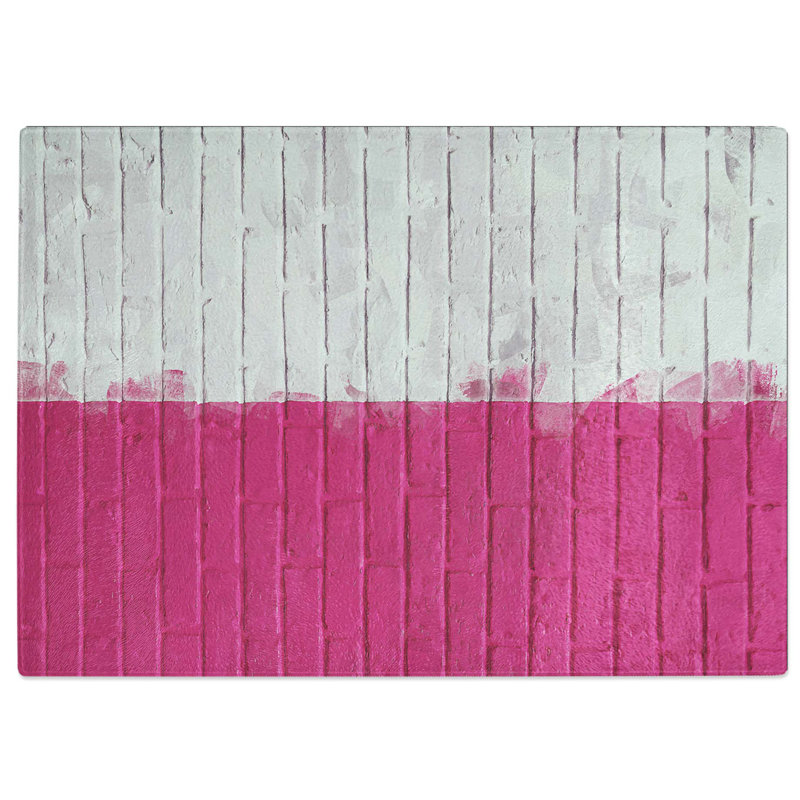 Tempered Glass Wall Divided in Abstract Chopping Board, 39 cm W x 28.5 cm L