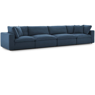 Ensemble de canapé modulaire rembourré en duvet 4 pièces Copper Grove Hrazdan par Modway