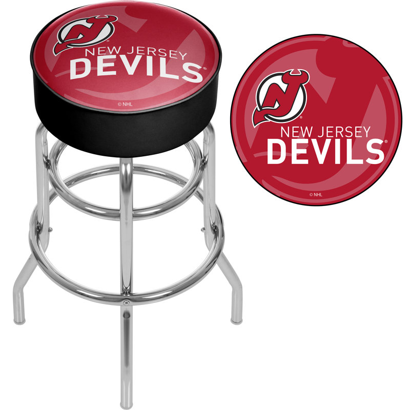 NHL Swivel Counter Stool with Metal Frame, New Jersey Devils