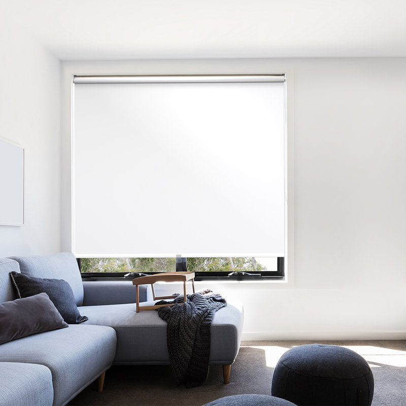 Cut to Size Cordless Blackout Roller Blind, 190 cm L x 180 cm W, White