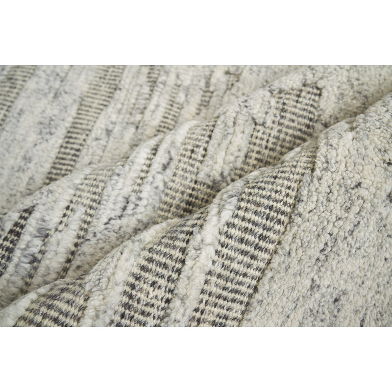 Calibre Handmade Wool Abstract Area Rug, Rectangle 6' x 9'