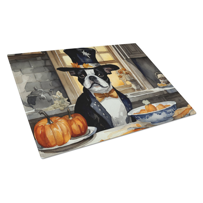 Planche à découper en verre Boston Terrier