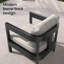 Ensemble 2 pièces de chaise club de patio moderne avec coussins Sunbrella