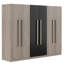 Rangement pour garde-robe en bois 6 portes pour la chambre à coucher, avec 2 tiroirs à l'intérieur