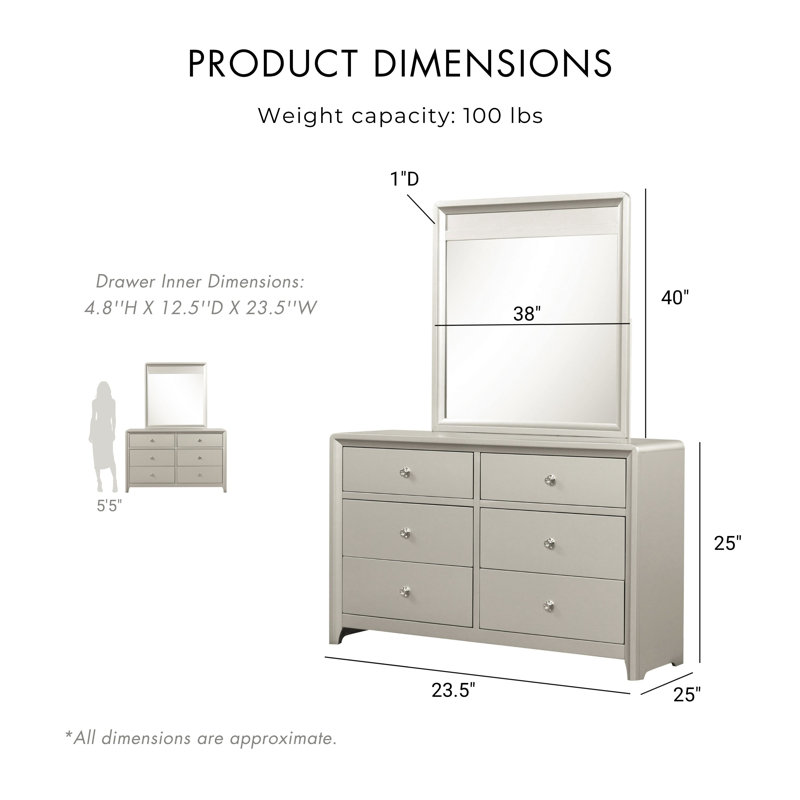 Mejas 2-Piece 7-Drawer Dresser And Mirror Set