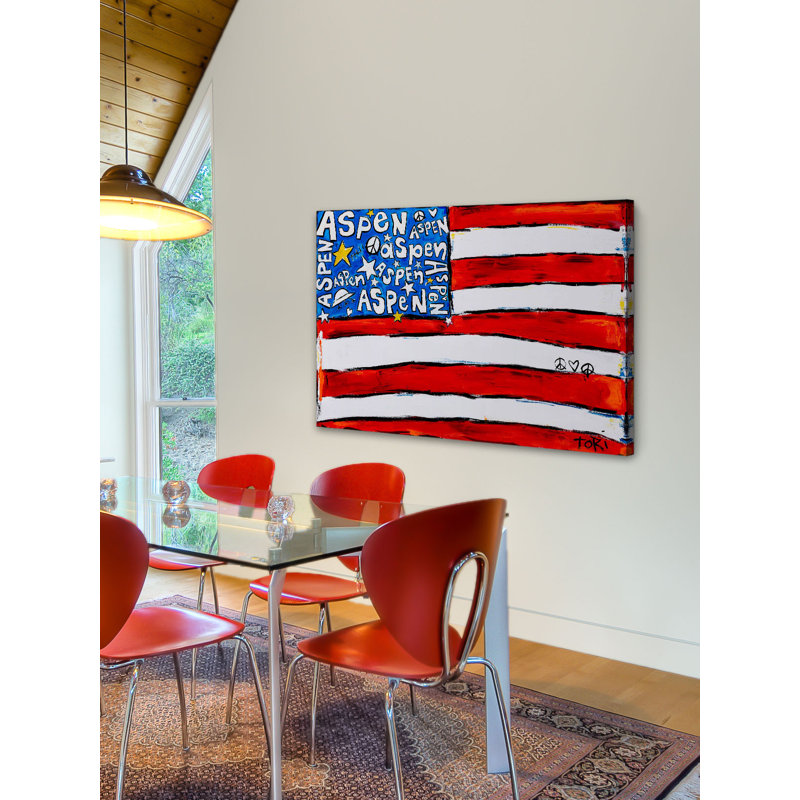 « aspen flag » par tori campisi, reproduction d’art sur toile tendue, 30 po x 45 po