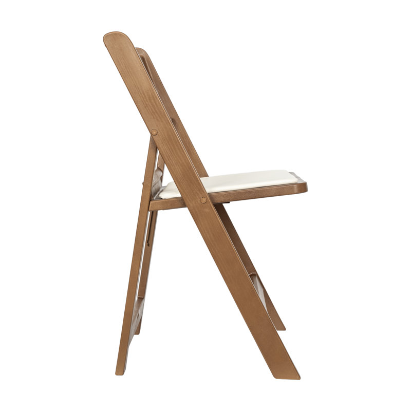 Chaises pliantes avec sièges rembourrés Thornfeldt, Châtaignier / Blanc