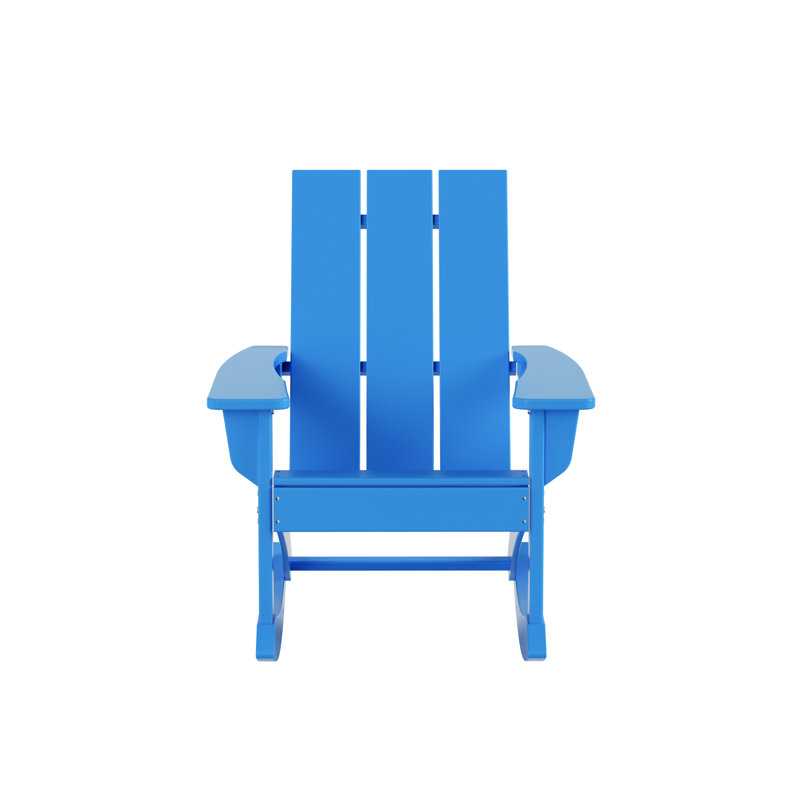 Chaise berçante d'extérieur en plastique Joubert, Bleu pacifique