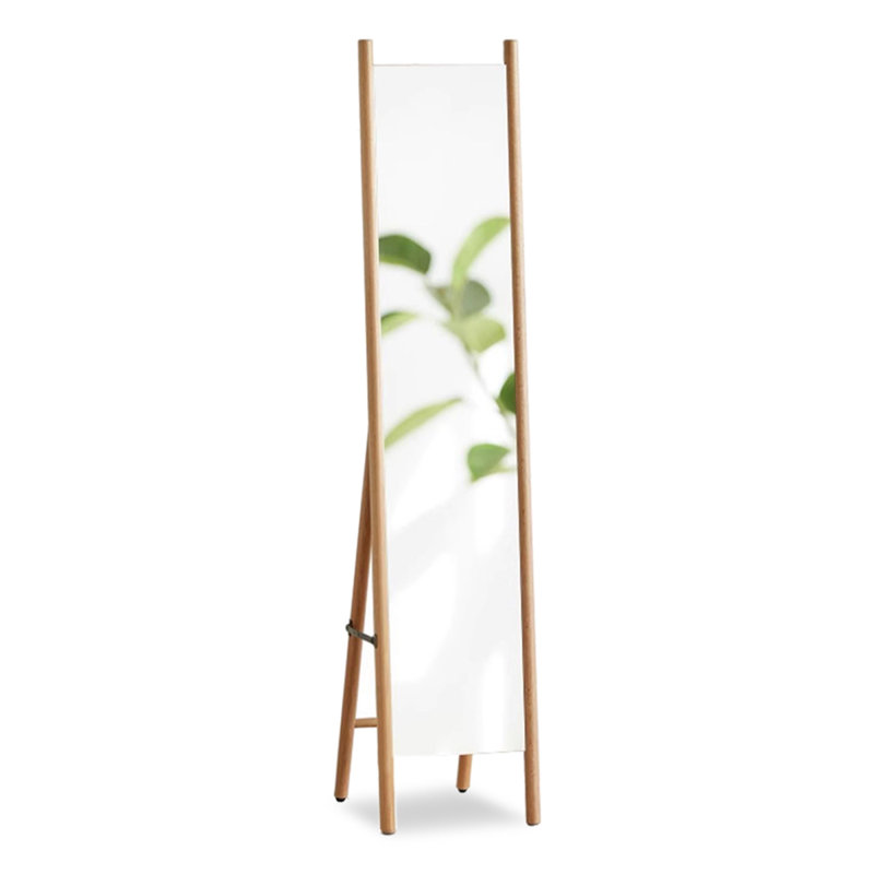Modern Minimalist Oak Frame High-Definition Full-Length Mirror