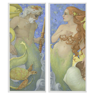 The Gate Keepers Pair 2pc Framed Giclee Set, design by Christina P. Wyatt