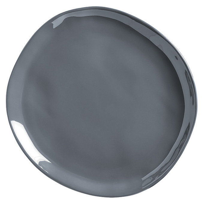 Storm Gray Round Melamine Coupe Plate, 10.5"