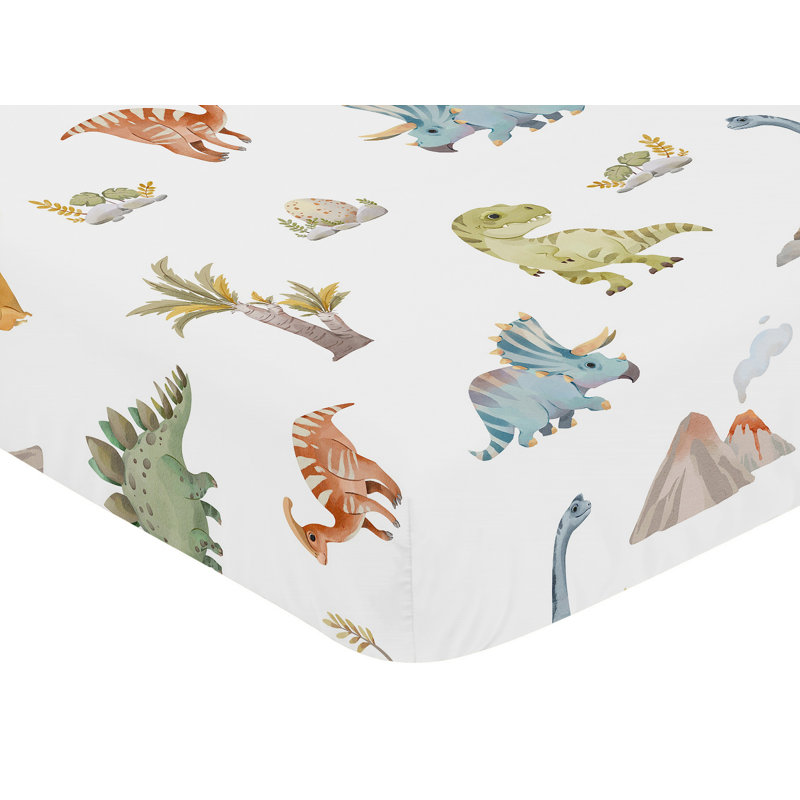 Drap-housse pour lit de bébé Watercolor Dinosaur Dino par Sweet Jojo Designs