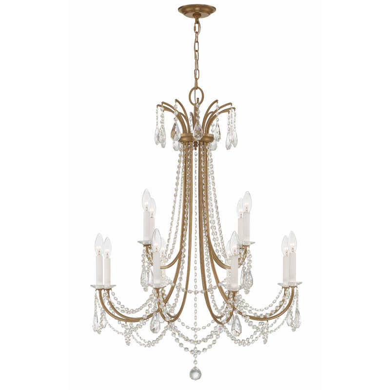 Jafus 12 - Light Dimmable Classic / Traditional Chandelier, Bronze/Gold