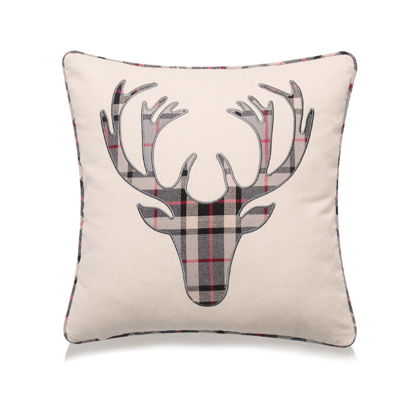 Holiday Series Plaid Cotton Throw Pillow