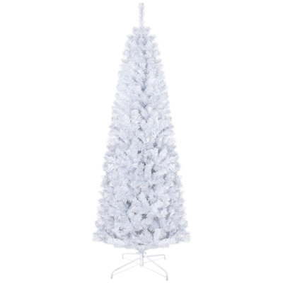 6ft Slim Unlit Artificial Christmas Tree with Realistic Branches, Perfect for Compact Spaces and Easy Assembly