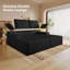 Canapé-lit surdimensionné avec méridienne double surdimensionnée de 80 po et canapé-lit modulaire en flanelle rembourrée avec coussin décoratif et 2 coussins de dossier, noir-1692948102