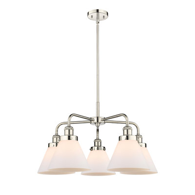 Cone 5 Light Stem Hung Chandelier