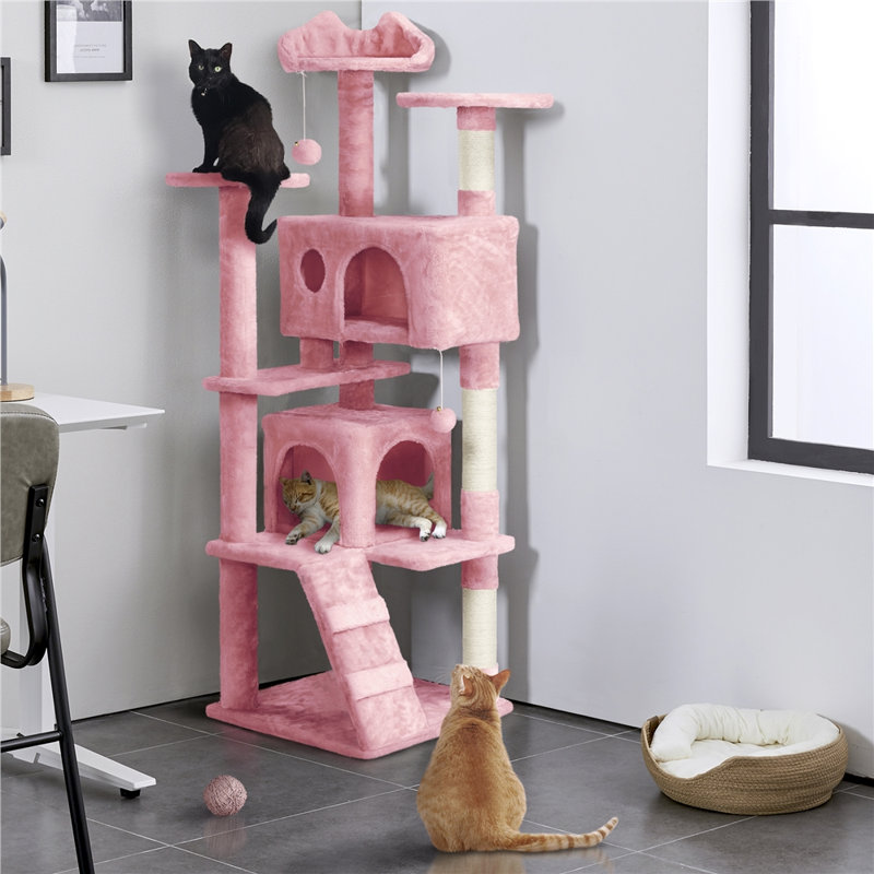 Cat Tree, Pink, 158cm H x 49cm W x 49cm D