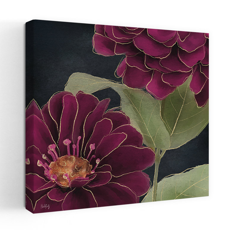 Art floral contemporain bourgogne 2, H 18 po x l 18 po