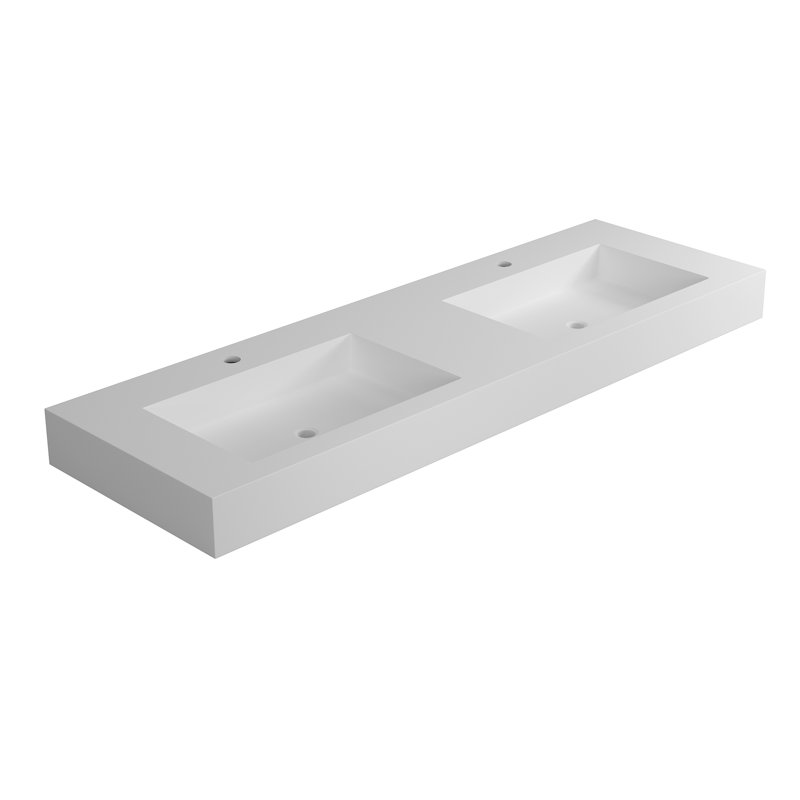 FRALIMK 18.9'' Solid Surface Rectangular Bathroom Sink