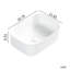 Lavabo de salle de bain rectangulaire en céramique blanc laiteux au comptoir avec finition mate, idéal pour un usage familial, pour les taches, surface solide facile à nettoyer, profondeur de 15,94 po, largeur de 11,53 po, hauteur de 5,54 po, poids de 17,13 lb