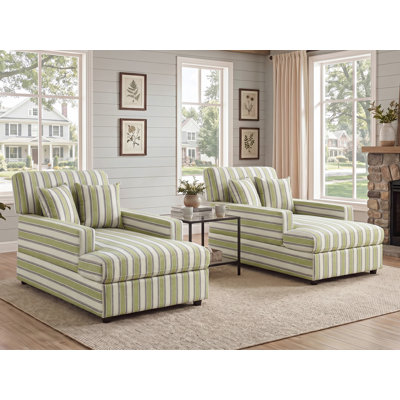 Set of 2, Monroeville 37" W Upholstered Chaise Lounge with Adjustable Reclining Backrest