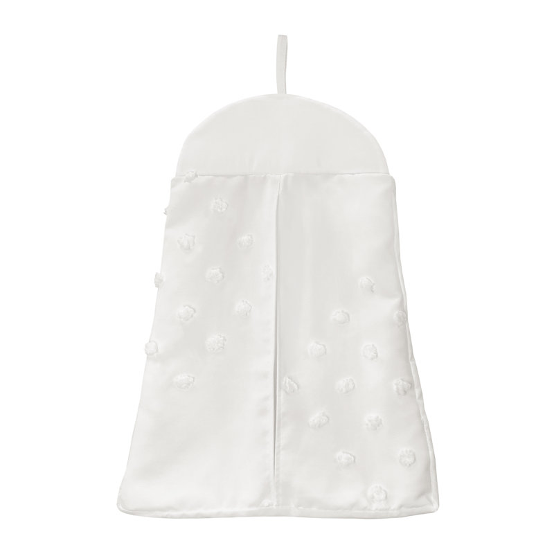 Ivory Microfiber Boho Dot Toddler Comforter with Macrame Fringe
