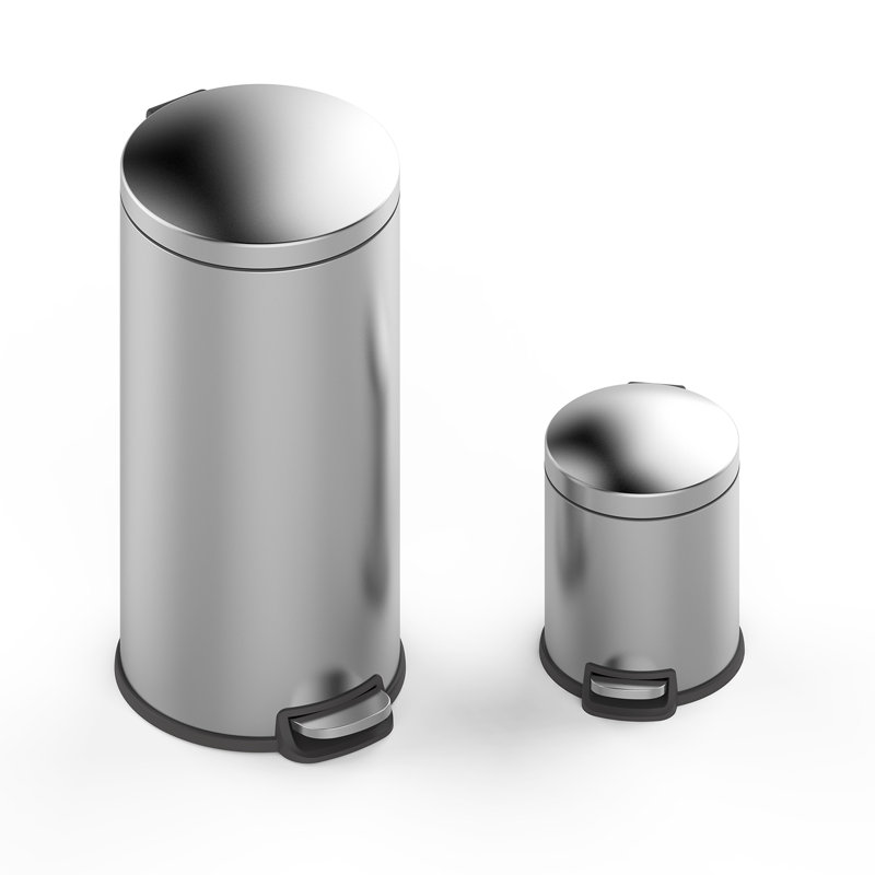 Ensemble de poubelles à pédale en acier inoxydable sans traces de doigts
