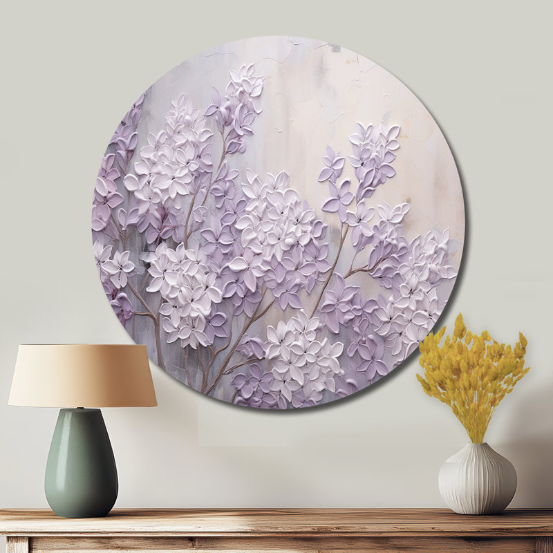 Kalvin - art mural floral rond en métal, H 29 po x l 29 po