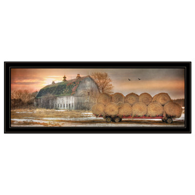 «Sunset On The Farm», art mural encadré pour le salon et la maison par Lori Deiter