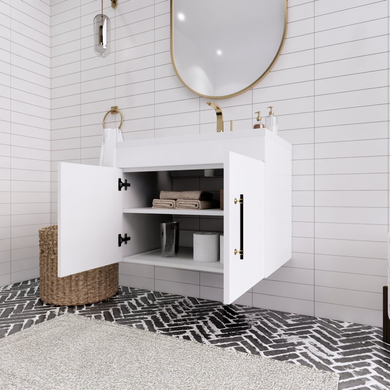 Ensemble de meuble-lavabo simple 30 po Topi, Blanc brillant