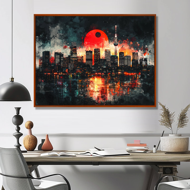 Jabrill - Landscapes Large Wall Art, 30" H x 40" W, Cadre flottant, Brown