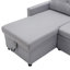 209Cm Linen Square Arms Sofa Bed-1370964164