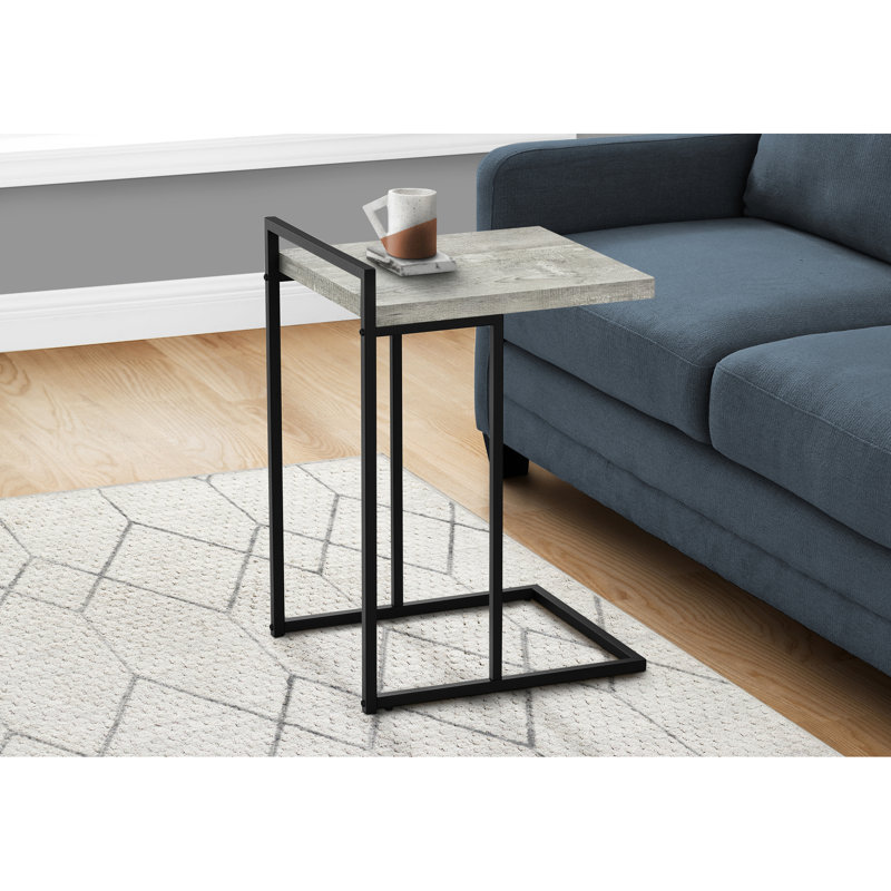 Table audio - Stratifié gris, métal noir pour le travail de chambre à coucher